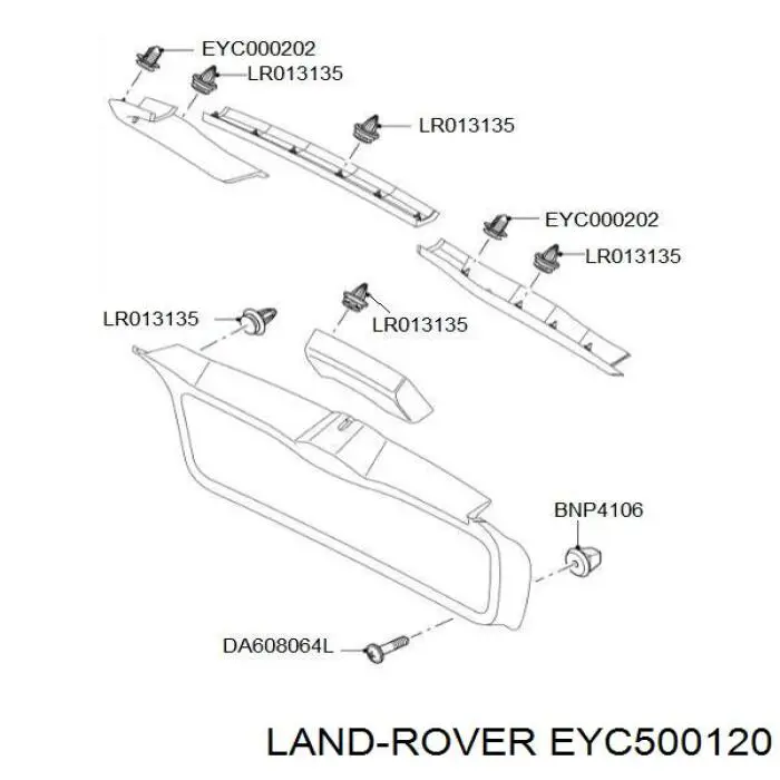 EYC500120 Land Rover clips fijación, revestimiento puerta