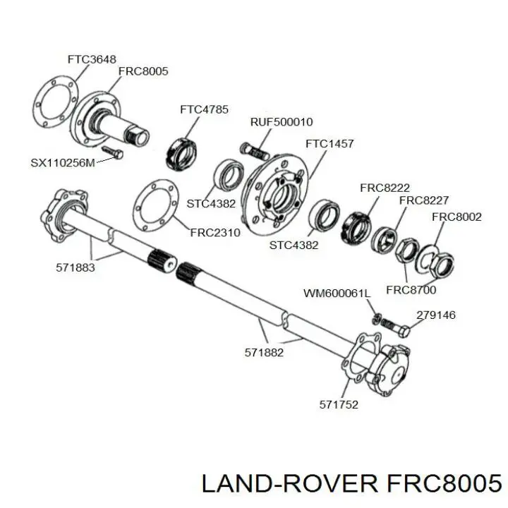 FRC8005 Land Rover Mangueta trasera
