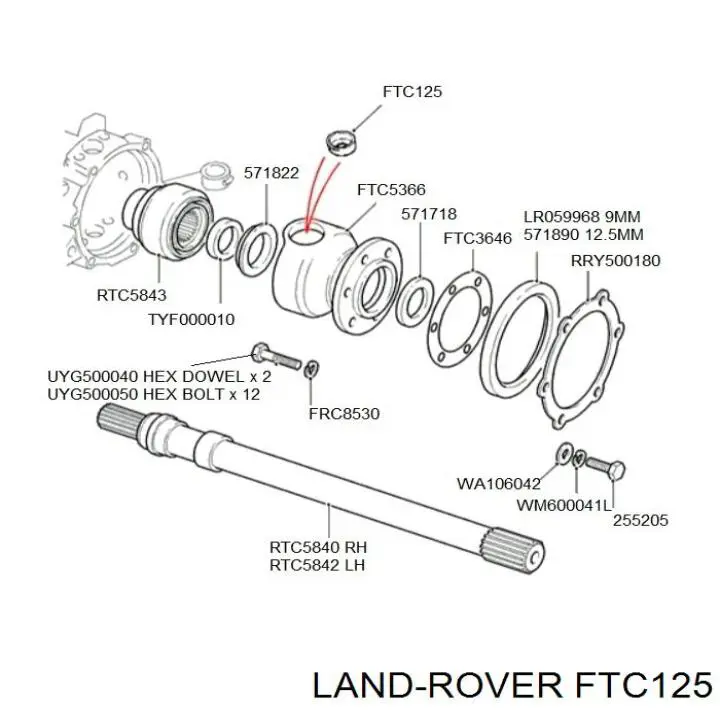 Cojinete de muñón del eje, suspensión de rueda, delantero para Land Rover Discovery (LJ ,LT)
