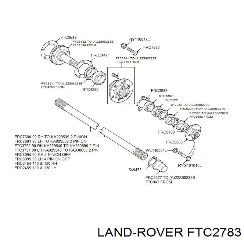 Retén interior del cubo de rueda delantero Land Rover FTC2783 precio, desde 7,37 EUR
