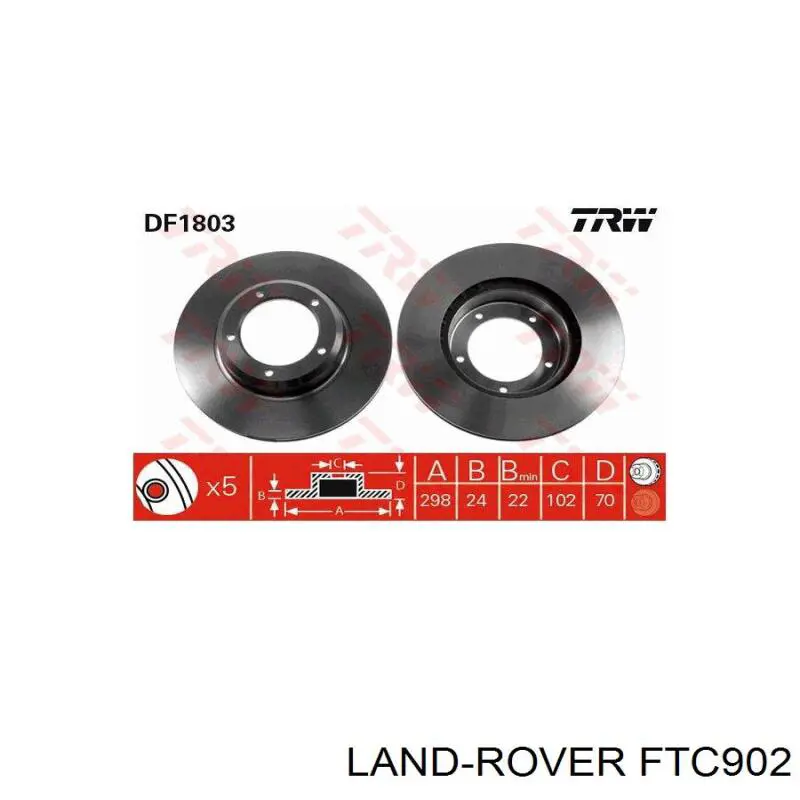 FTC902 Land Rover freno de disco delantero