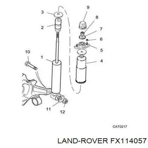 FX114057 Land Rover tuerca, brazo trasero