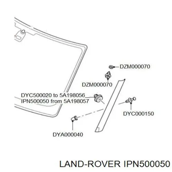 Clips de fijación de moldura de parabrisas para Land Rover Discovery (L319)