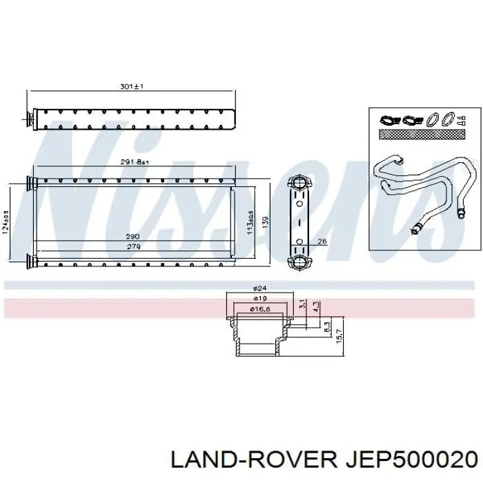Radiador de calefacción Land Rover JEP500020 precio, desde 81,31 EUR