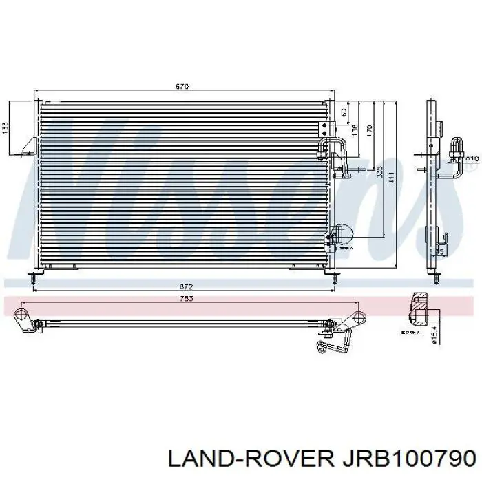 JRB100790 Land Rover condensador aire acondicionado