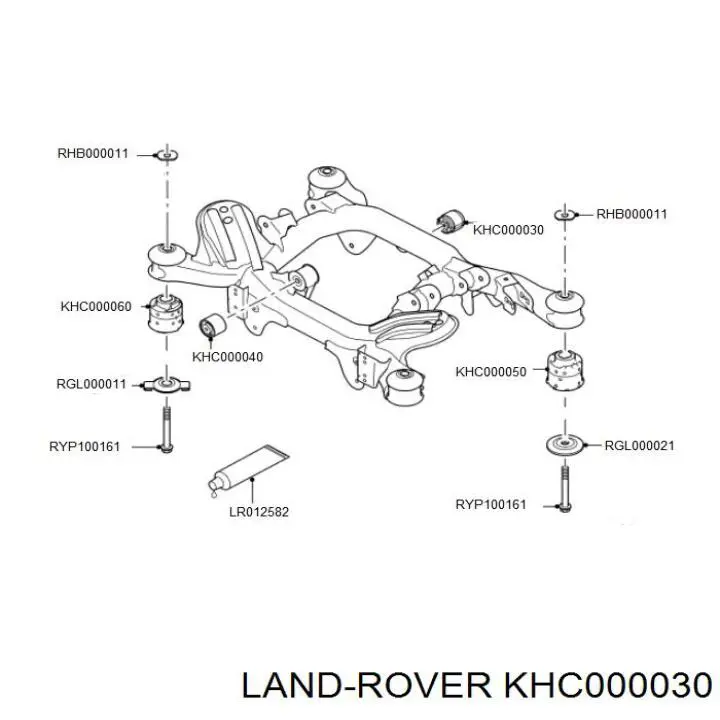 KHC000030 Land Rover suspensión, cuerpo del eje trasero