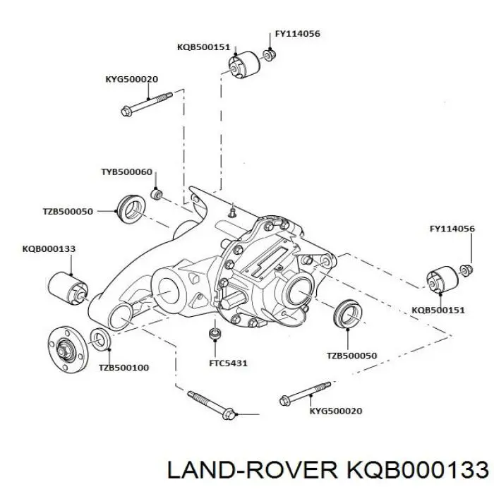 Buje trasero de la traviesa de montaje del diferencial delantero Land Rover KQB000133 precio, desde 225,27 EUR