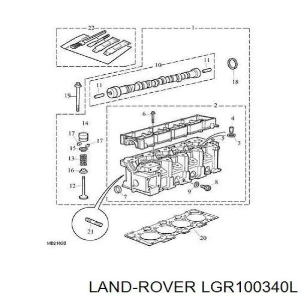 LGR100340L Land Rover empujador de válvula
