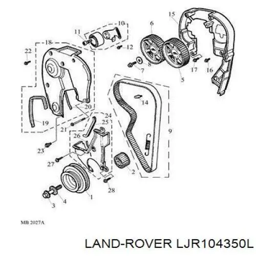 Tapa de correa de distribución inferior para Land Rover Freelander (LN)