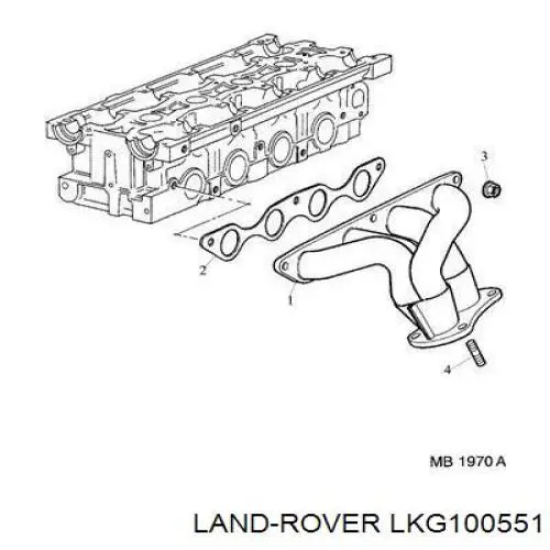 Junta colector escape LKG100551 Land Rover