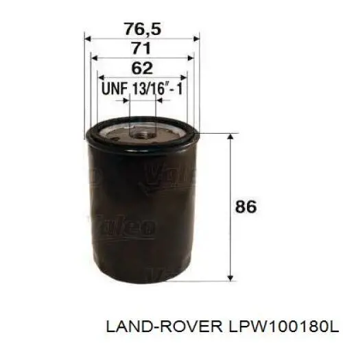 Comprar LPW100180L Land Rover Filtros de aceite