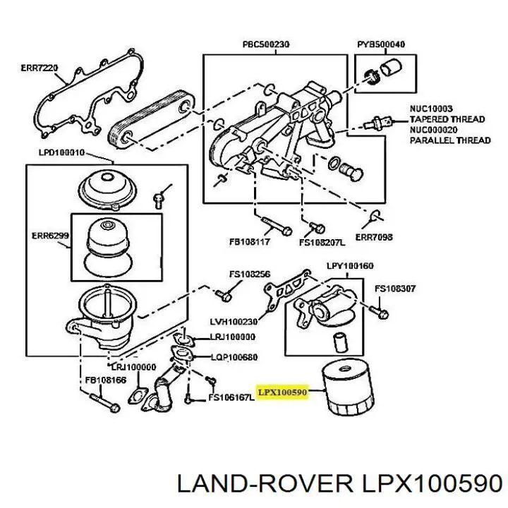Filtro de aceite Land Rover LPX100590 precio, desde 6,46 EUR