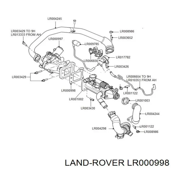 Junta de válvula EGR Land Rover LR000998 precio, desde 7,41 EUR