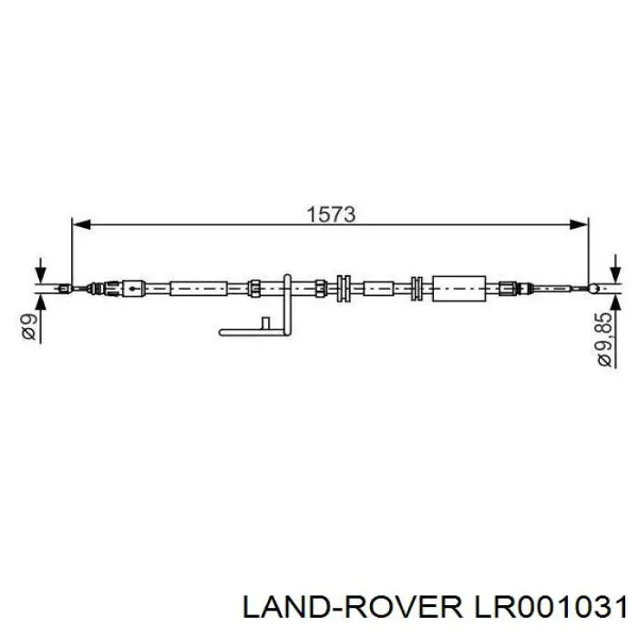 LR001031 Land Rover cable de freno de mano trasero derecho