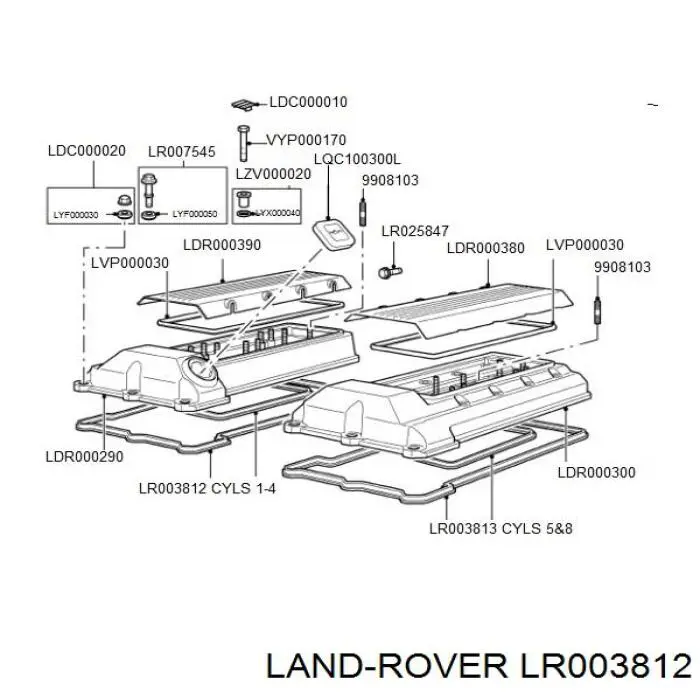 Junta, tapa de culata de cilindro izquierda para Land Rover Range Rover (L322)