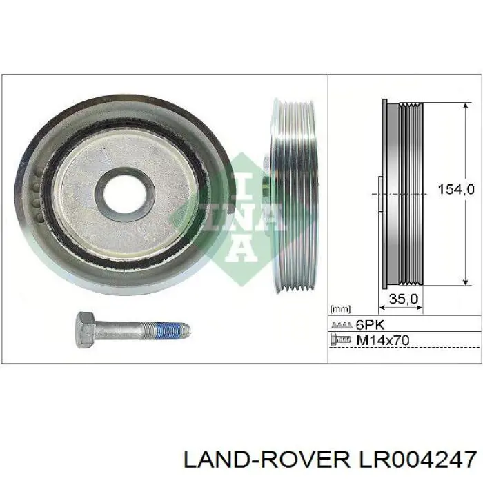 Polea del cigüeñal Land Rover LR004247 precio, desde 54,70 EUR