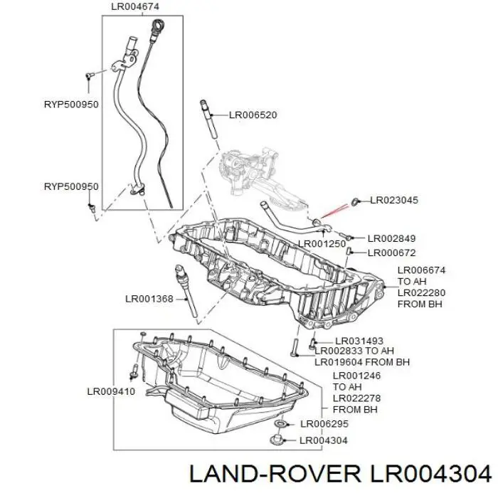LR004304 Land Rover tapón roscado, colector de aceite