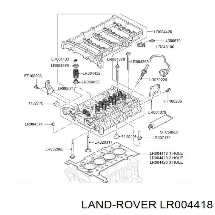 LR004418 Land Rover junta de culata