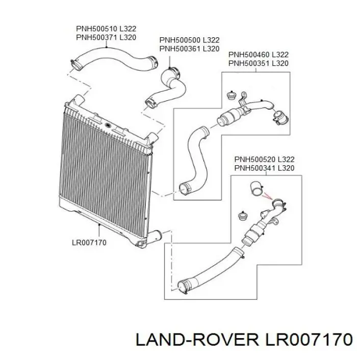 Comprar LR007170 Land Rover Turbo intercooler