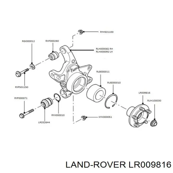 Cubo de rueda, Eje trasero para Land Rover Range Rover (L322)