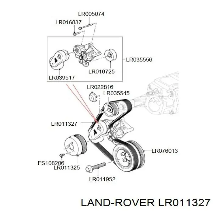 Correa de transmisión trapezoidal Land Rover LR011327 precio, desde 44,50 EUR