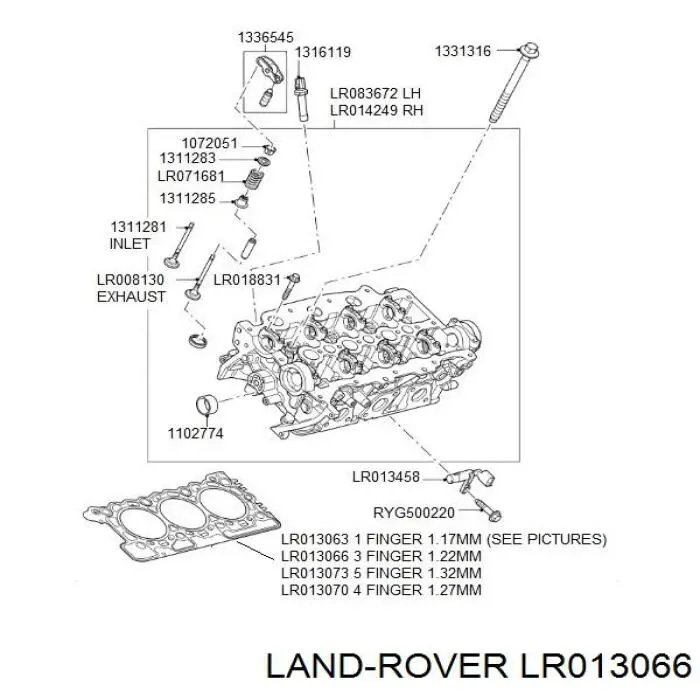 LR013066 Land Rover junta de culata