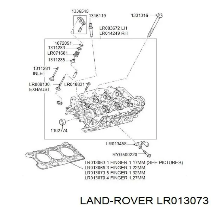 LR013073 Land Rover junta de culata