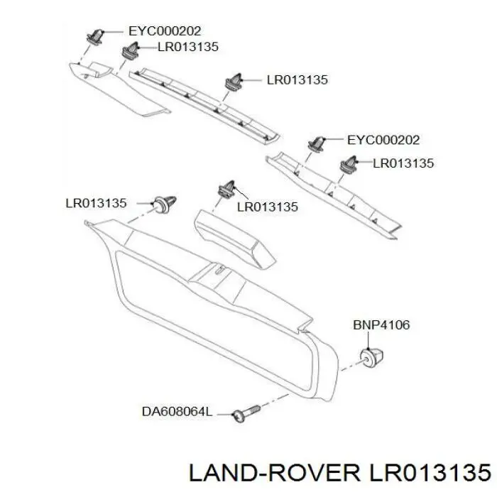 LR003015 Rover clips fijación, revestimiento puerta