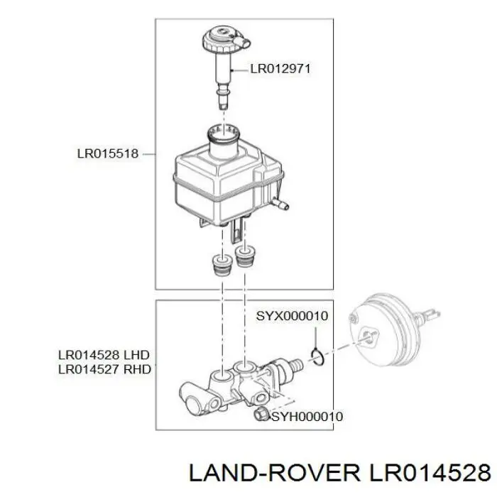 LR014528 Land Rover bomba de freno