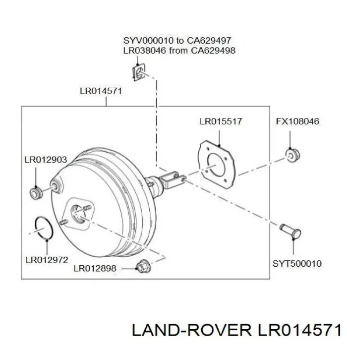 LR014571 Land Rover servofrenos