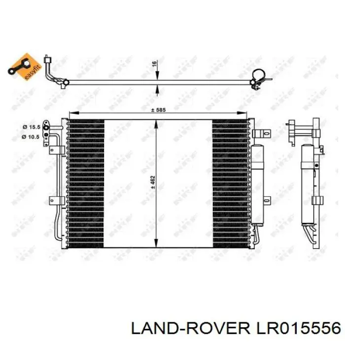 LR015556 Land Rover condensador aire acondicionado