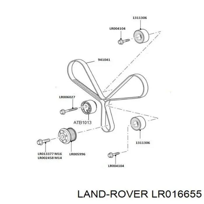 LR016655 Land Rover kit correa de distribución