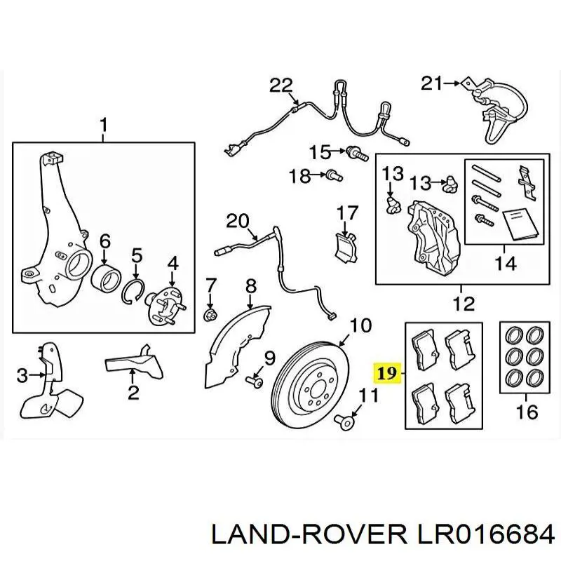 Pastillas freno delanteras Land Rover LR016684 precio, desde 46,43 EUR