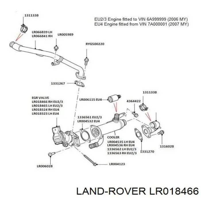 Válvula de regulación de gases Land Rover LR018466 precio, desde 139,39 EUR