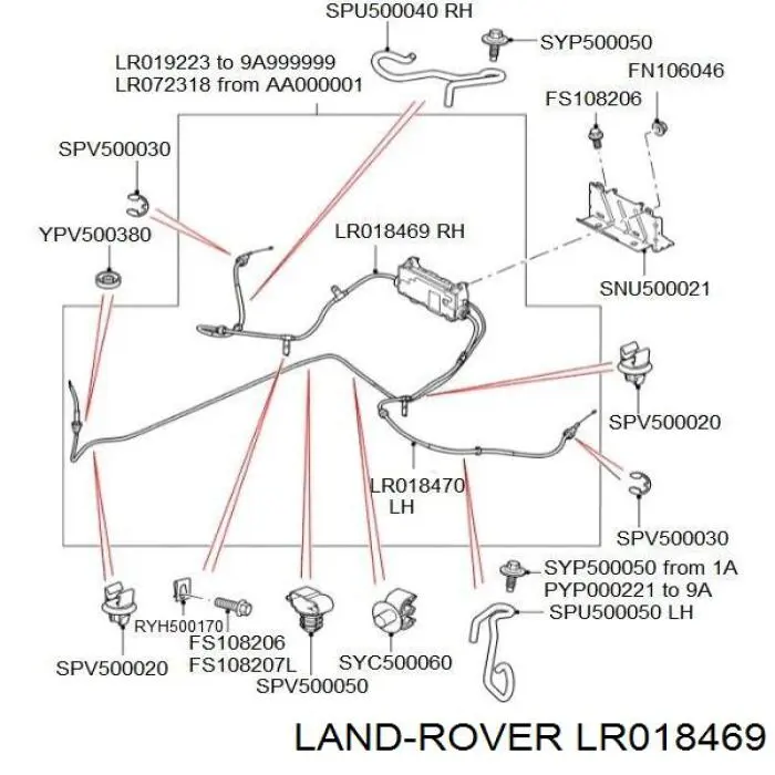 Cable de freno de mano trasero derecho para Land Rover Discovery (L319)