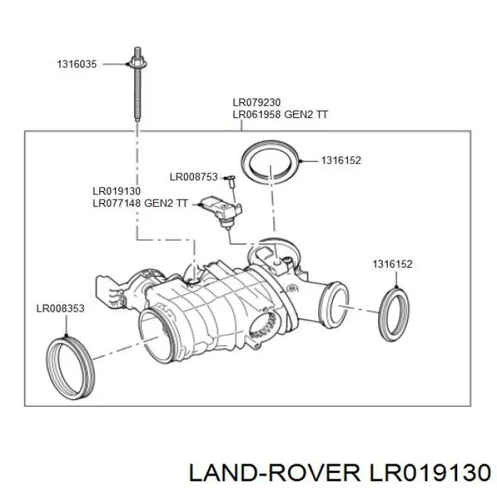 Sensor De Presion Del Colector De Admision Land Rover Discovery 4 (L319)