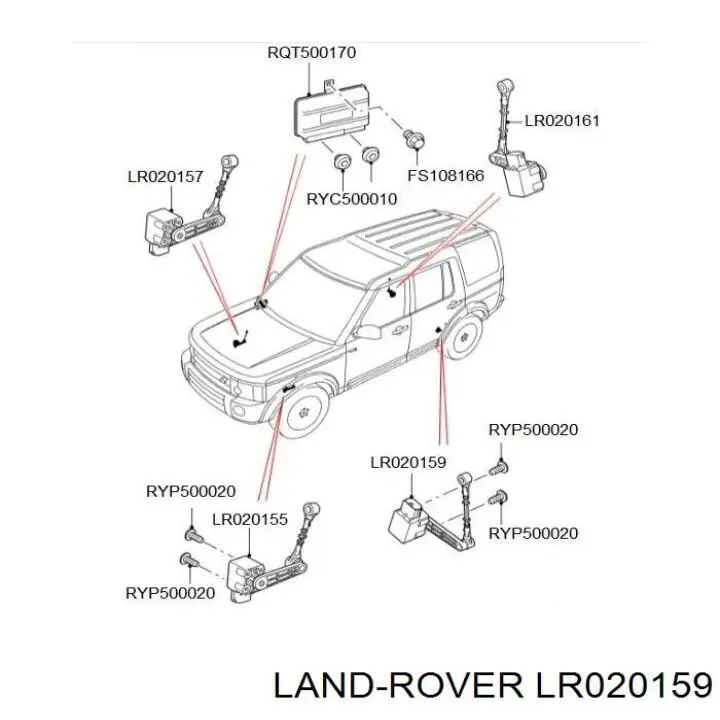 Sensor, nivel de suspensión neumática, trasero izquierdo para Land Rover Range Rover (L320)