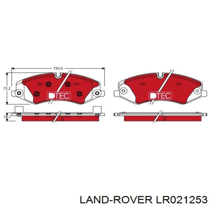 Pastillas de freno delanteras LAND ROVER LR021253