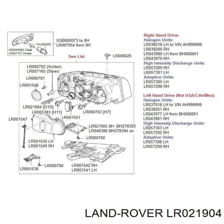 Comprar LR021904 Land Rover Bombilla de xenón