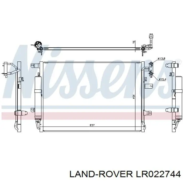LR022744 Land Rover Radiador de aire acondicionado