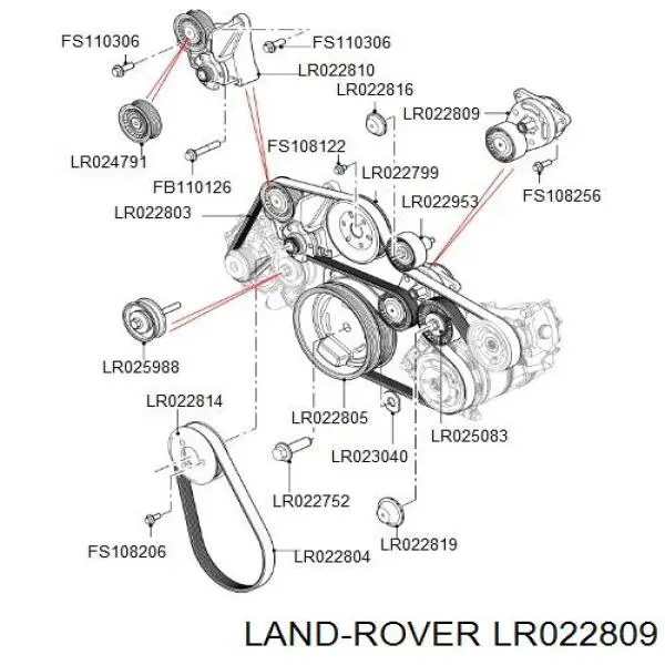 Comprar LR022809 Land Rover Tensor de correa poli V 