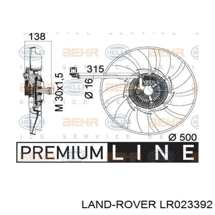 Ventilador de radiador Land Rover LR023392 precio, desde 187,31 EUR