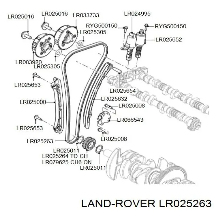 Cadena de distribución Land Rover LR025263 precio, desde 124,06 EUR