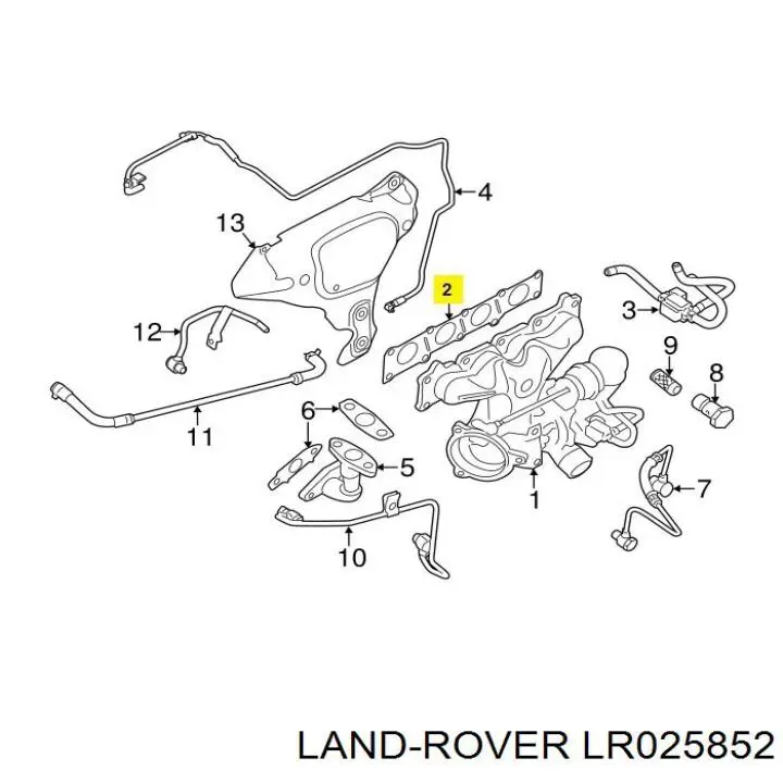 Junta colector escape Land Rover LR025852 precio, desde 12,45 EUR