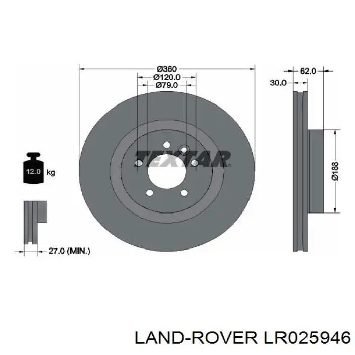 Frenos delanteros Land Rover LR025946 precio, desde 76,61 EUR