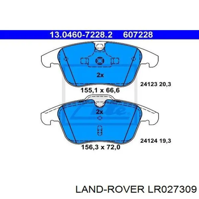 LR027309 Land Rover Pastillas delanteras