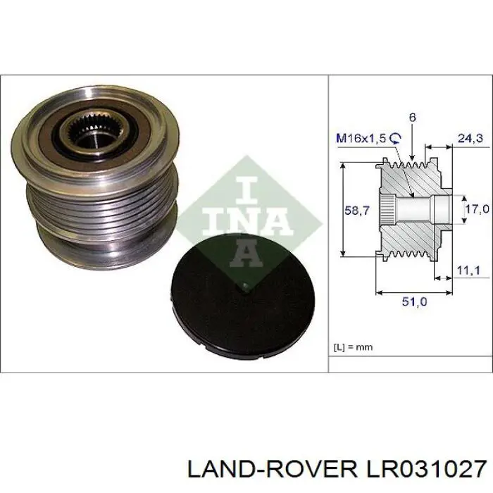 LR031027 Land Rover alternador