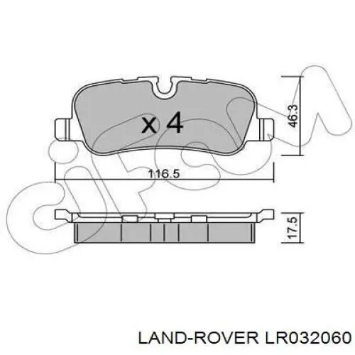 LR032060 Land Rover pastillas de freno traseras