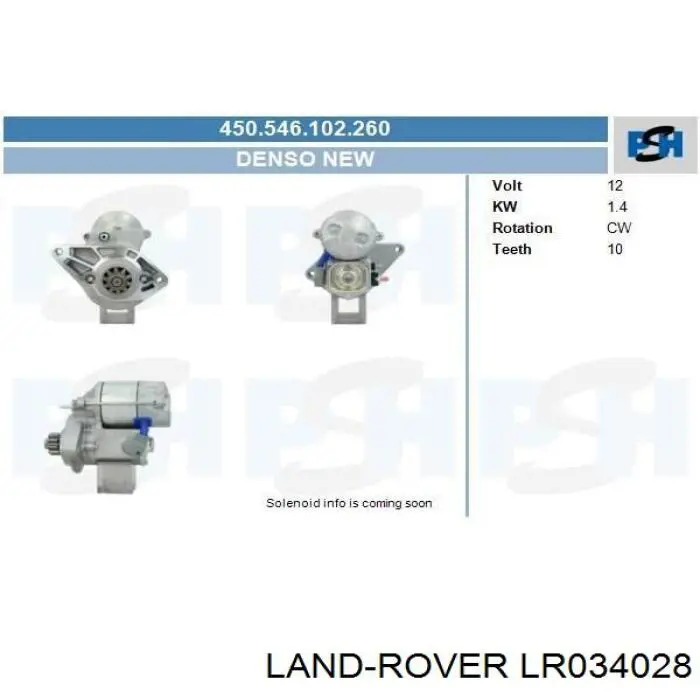 Comprar LR034028 Land Rover Motores de arranque