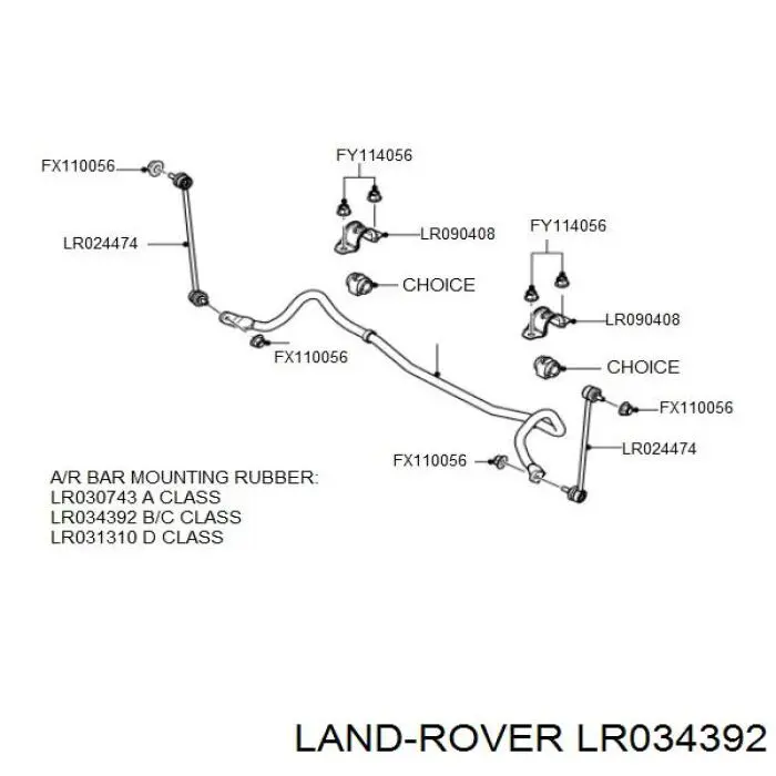 Buje de barra estabilizadora trasera Land Rover LR034392 precio, desde 7,18 EUR